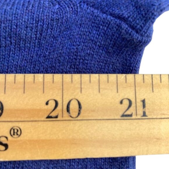J. Crew Teddie Sweater Wool / Cotton Blend Deep Blue LS Crew Neck, EUC, size XL - Picture 4 of 7